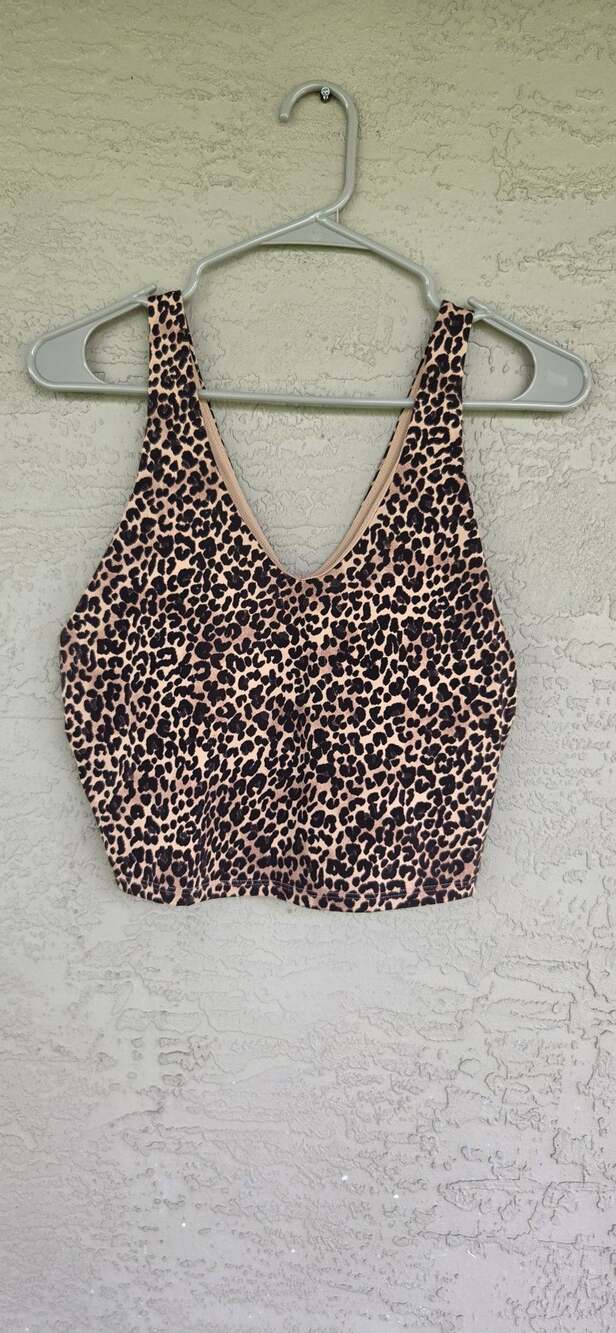 All In Motion Leopard Print Sports Bra Size L Crop Top